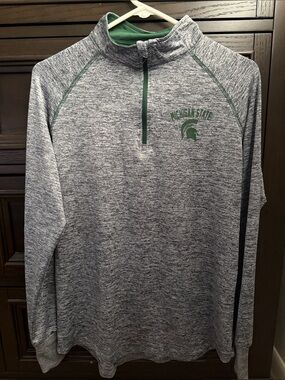 Colosseum Michigan State Heather Gray Quarter-Zip Pullover